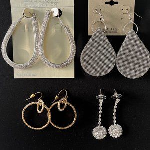 NWOT 4 pair dangling earring bundle